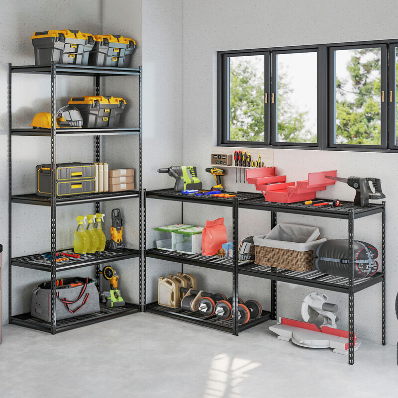 Set of 3 5-Tier Heavy-Duty Wire Shelving Unit with Adjustable Metal Racks image number 3