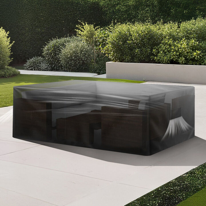 Waterproof Outdoor Patio Table and Chair Cover with Air Vent All Weather Protection-Black