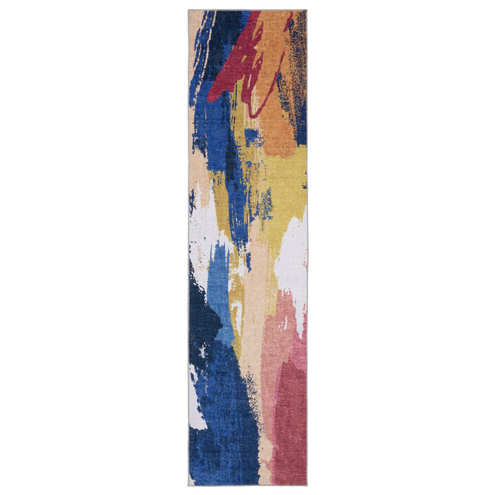 HomeRoots Abstract Distressed Runner Rug
