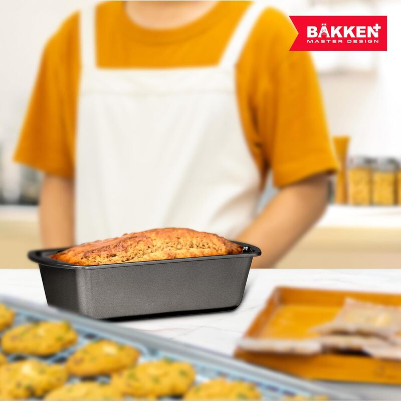 Bakken- Swiss Loaf Pan Set 4-Piece - Deluxe Nonstick Carbon Steel Bakeware for Perfect Bread and Cakes &ndash; Dishwasher Safe, Premium Pans for Home Baking