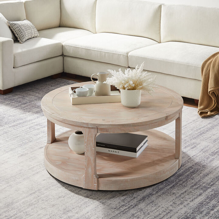 Votnix 2‑Tier Round Coffee Table