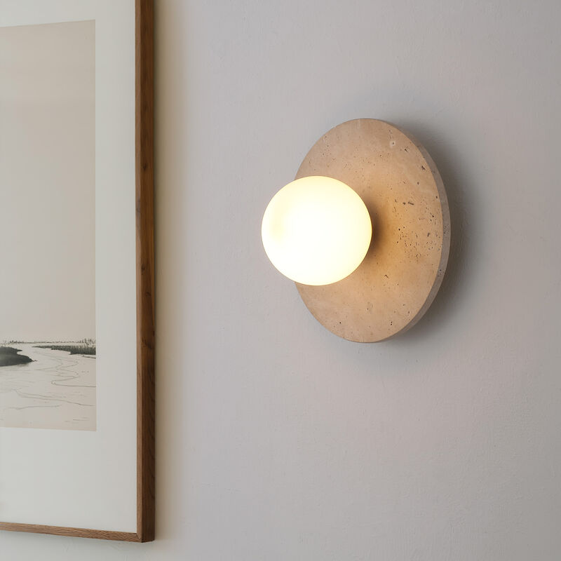 Tivoli Modern Minimalist 1-Light Ovoid Marble Stripe LED Wall Sconce image number 1