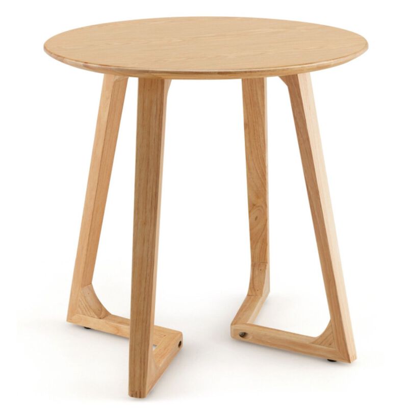 24 Inch Round End Table with Adjustable Foot Pads Natural image number 1