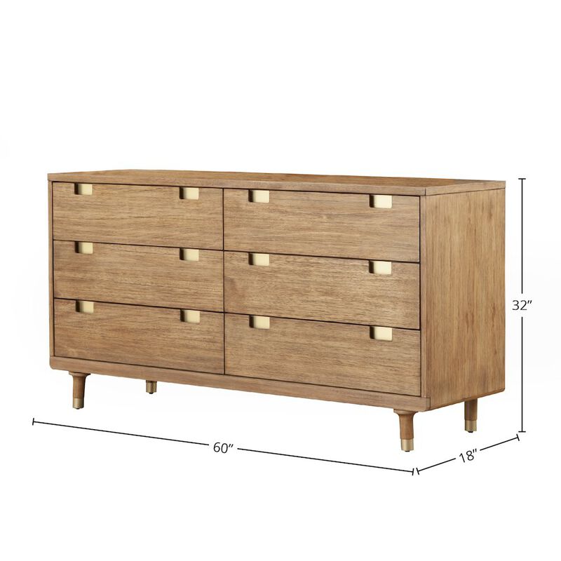 Alpine Furniture Easton Six Drawer Dresser image number 3