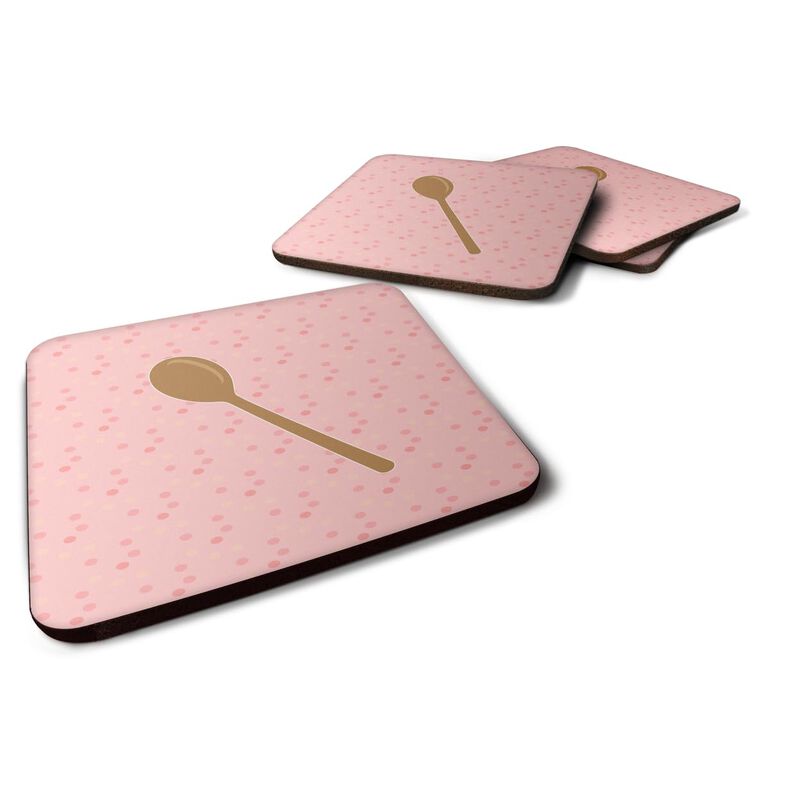 Caroline's Treasures Wooden Spoon Pink Decorative coasters, 3.5, Multicolor