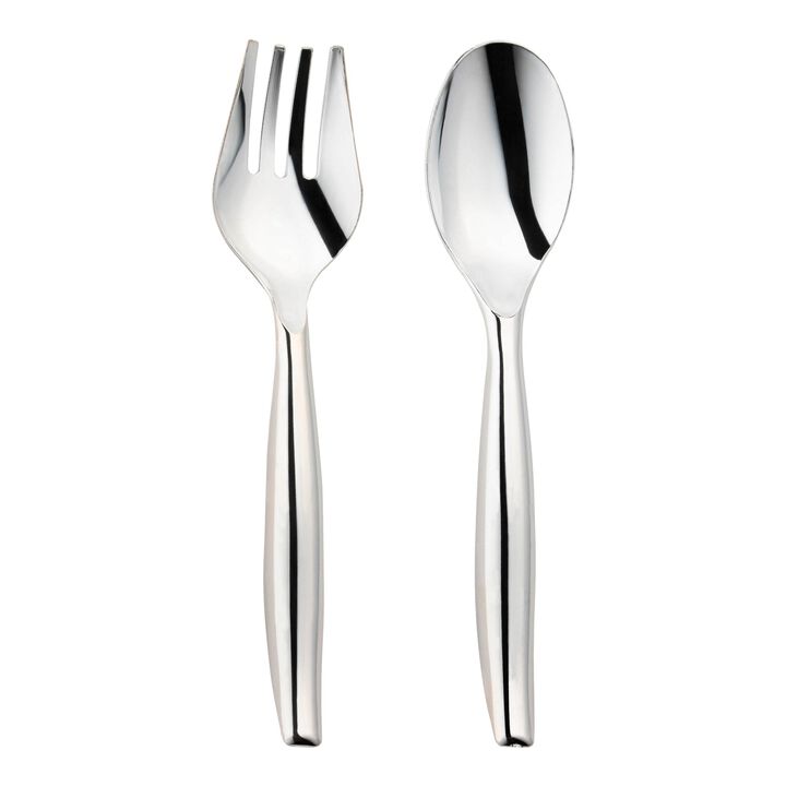 Silver Plastic Serving Flatware Set (150 Pairs)