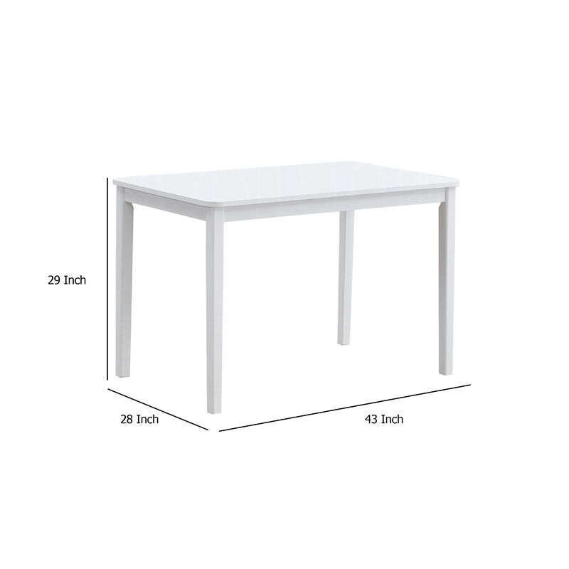 Ideli 5 Piece Dining Table Set with 4 Chairs, Brown Linen, White Wood