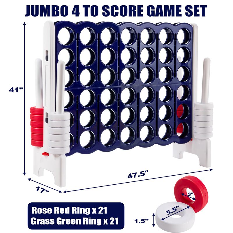 4-in-a-Row Jumbo Game Set for Family Fun, Parties, and Holidays image number 5