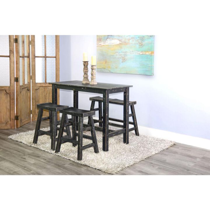 Sunny Designs Black Sand Counter Bench, Wood Seat
