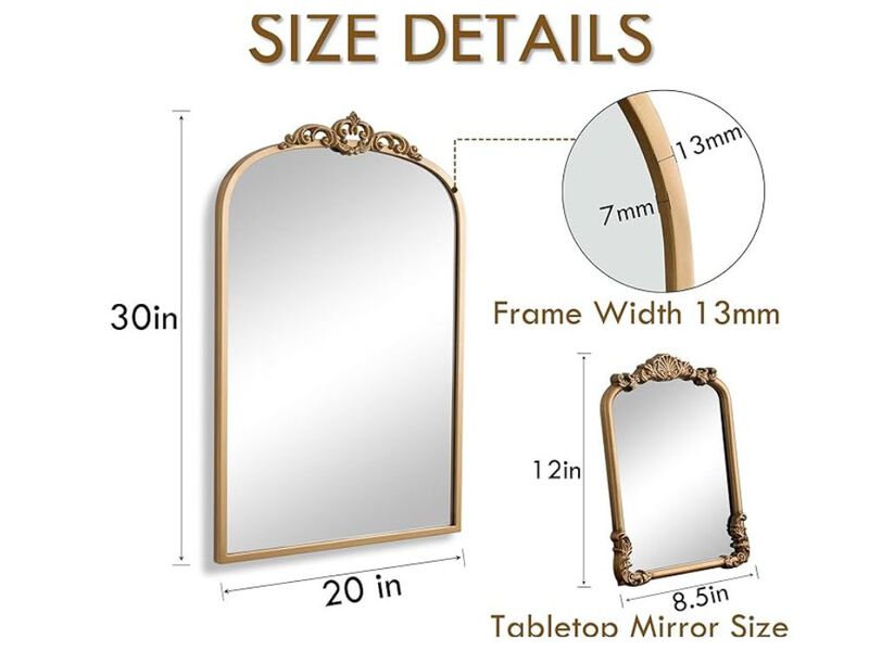 Vintage Gold Mirror Set &ndash; Baroque Wall & Vanity Decor, 2-Piece