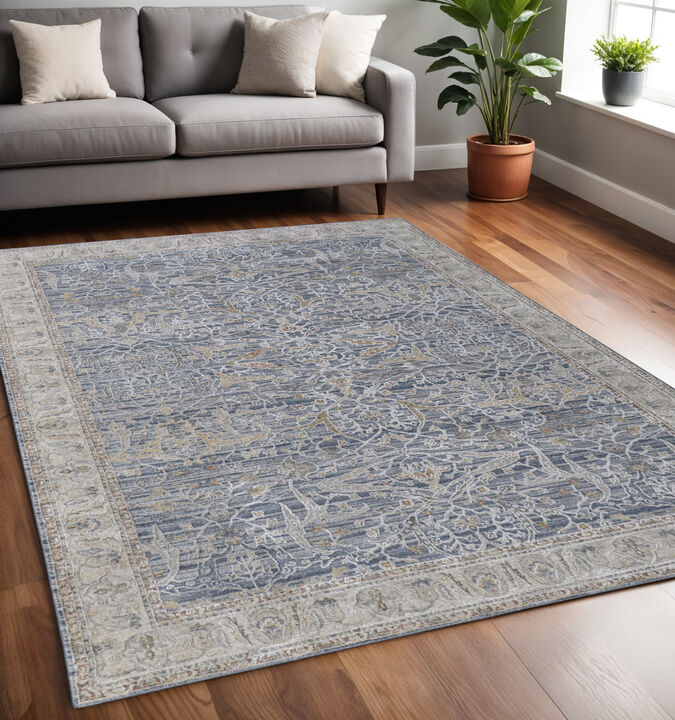 HomeRoots Ikat Distressed Area Rug With Fringe
