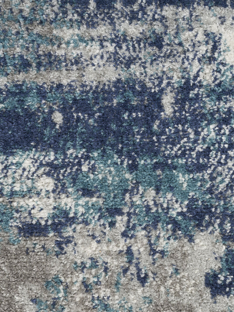 Passion PSN36 Ivory/Teal 2'2" x 10' Rug image number 5