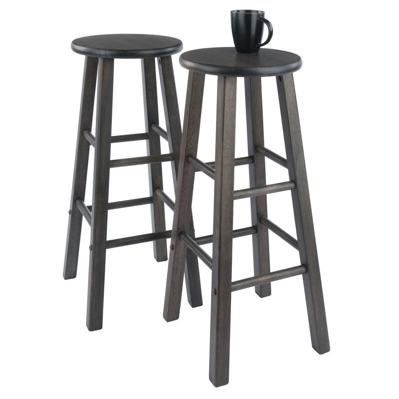 Winsome Element Bar Stools, 2-Pc Set, Oyster Gray