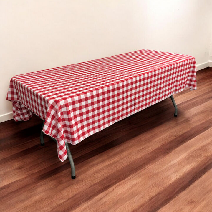 Polyester Checkered Tablecloth 60 by 90 Inch for Kitchen and Parties
