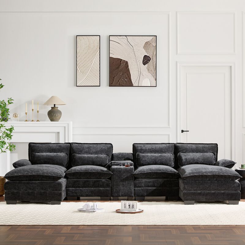 Bimkom U-Shaped Chenille Sectional Sofa image number 1