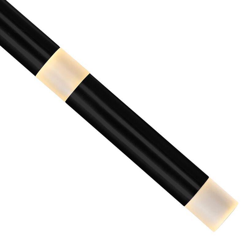 Flute 16 Light LED Chandelier With Black Finish