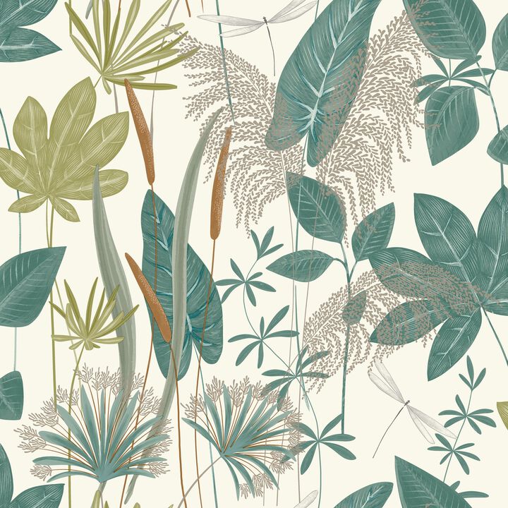Arcadia Branched Leaves All-over Green Wallpaper ARA70702