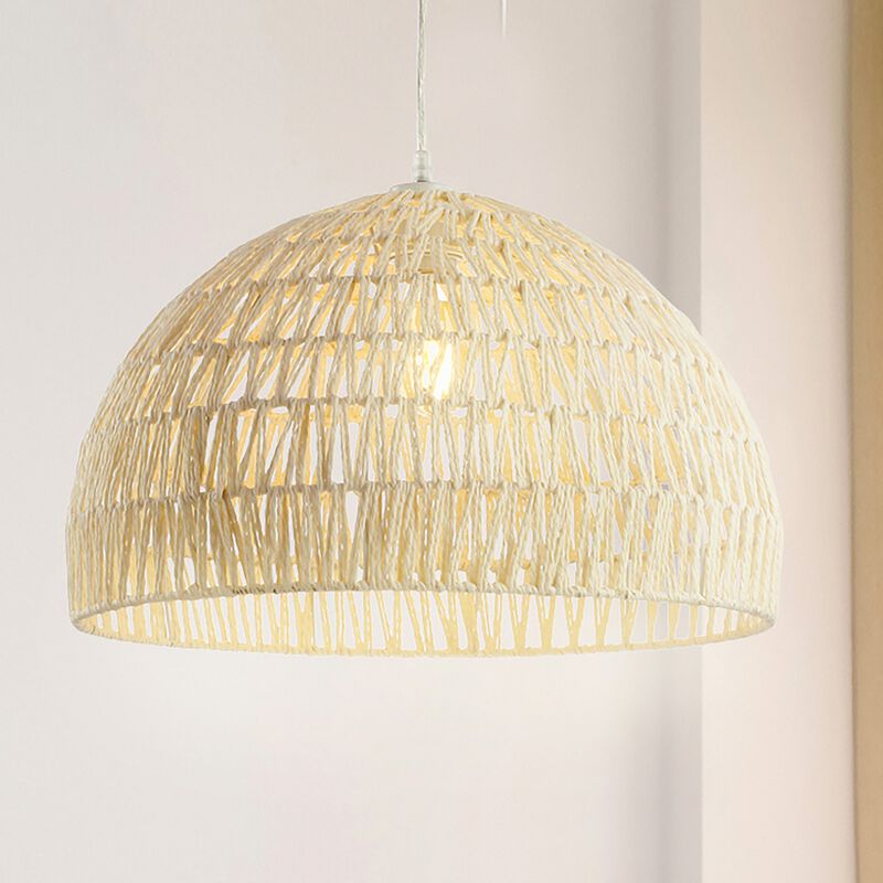 Campana 1-Light Bohemian Modern Woven Rope/Iron LED Pendant
