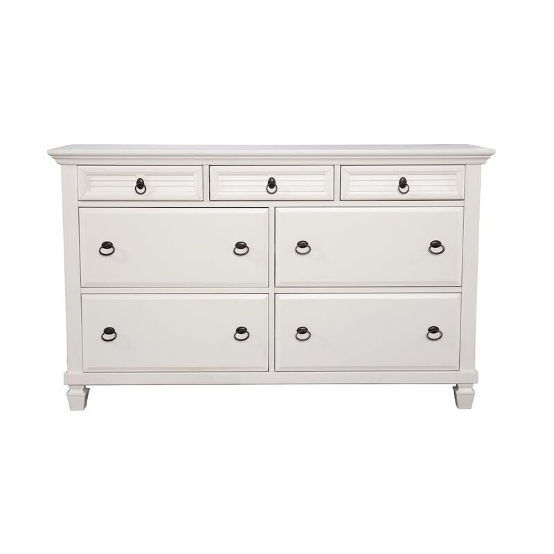 Alpine Furniture Winchester 7 Drawer Dresser, White image number 2