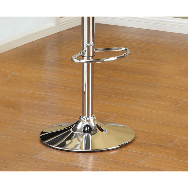 Streamdale Adjustable Height Swivel Chairs Set, Faux Leather, Chrome Base