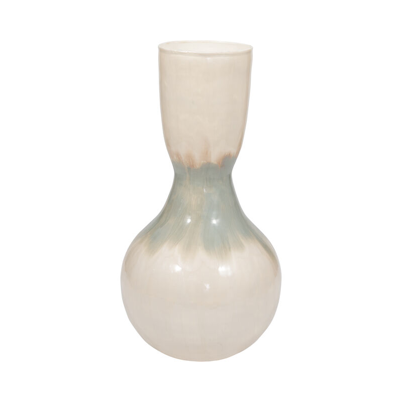 Metal, 18" Bulbous Vase, Pearl image number 3