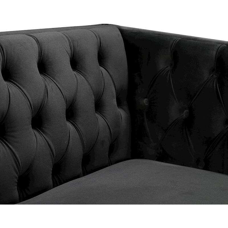 Meridian Furniture Michelle Black Velvet Chair