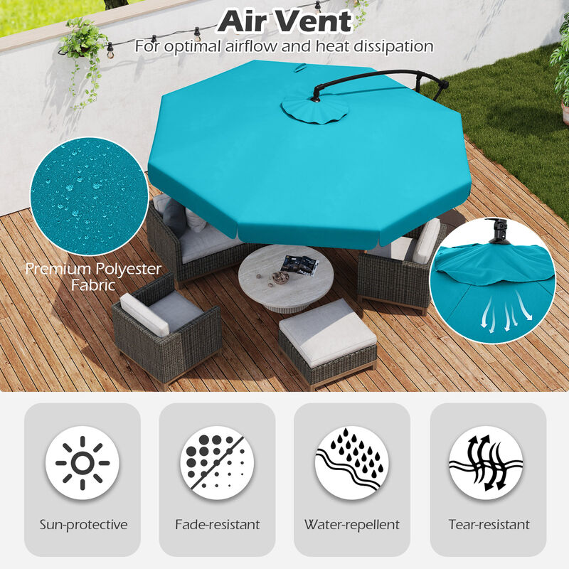 Patio Cantilever Umbrella with Cover &ndash; Tilt Adjustment & Decorative Ruffled Edge