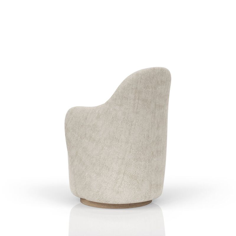 I Home Furnishings Elements Barrel Chair - Ivory In Cocoa Finish image number 4