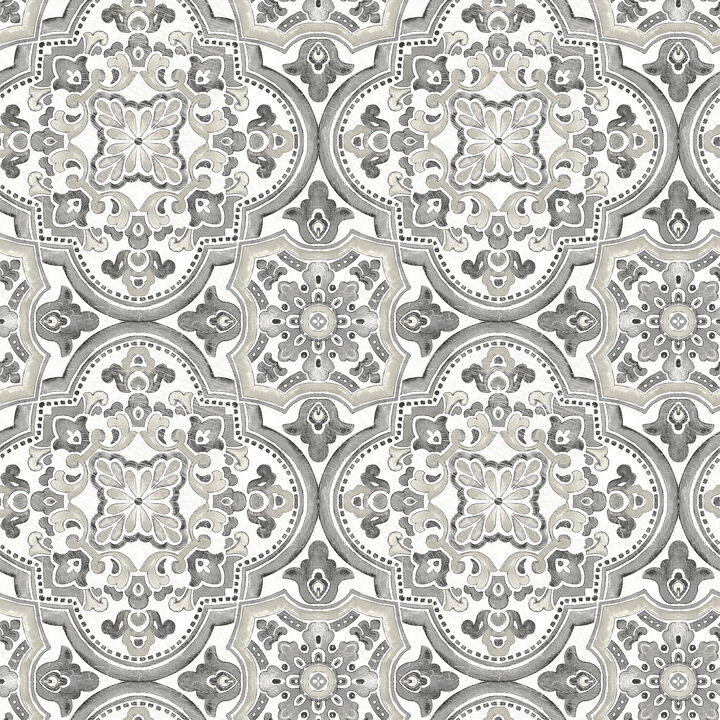 Concord Black Medallion Wallpaper
