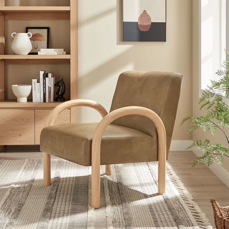 Lunet Faux Leather Upholstered Accent Chair image number 7