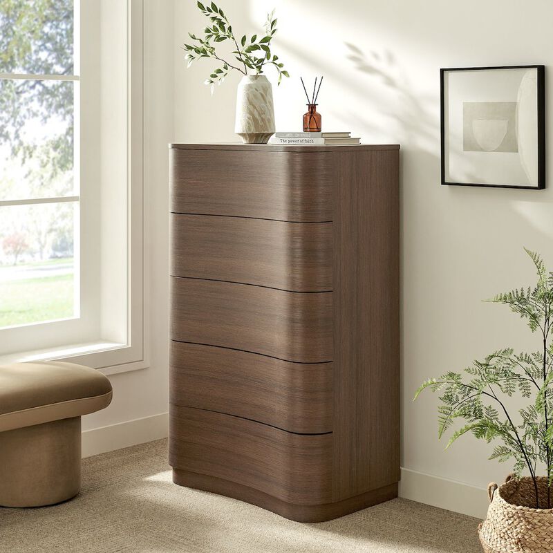 Mirae 5-Drawer Curved Dresser Chest of Drawers image number 7