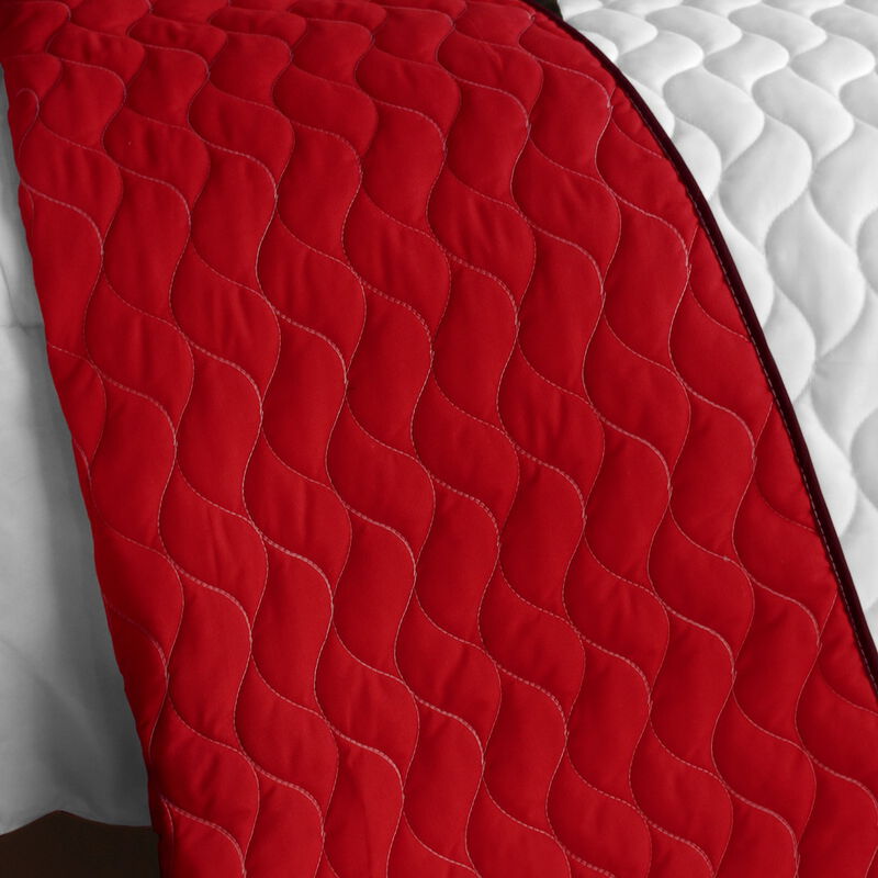 Queen Size 3 Piece Patchwork Quilt Set Bonfire Heart Soft Bedspread Set image number 3
