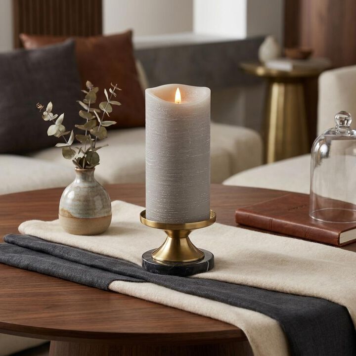 HomeRoots 7" Gray Flameless Designer Candle