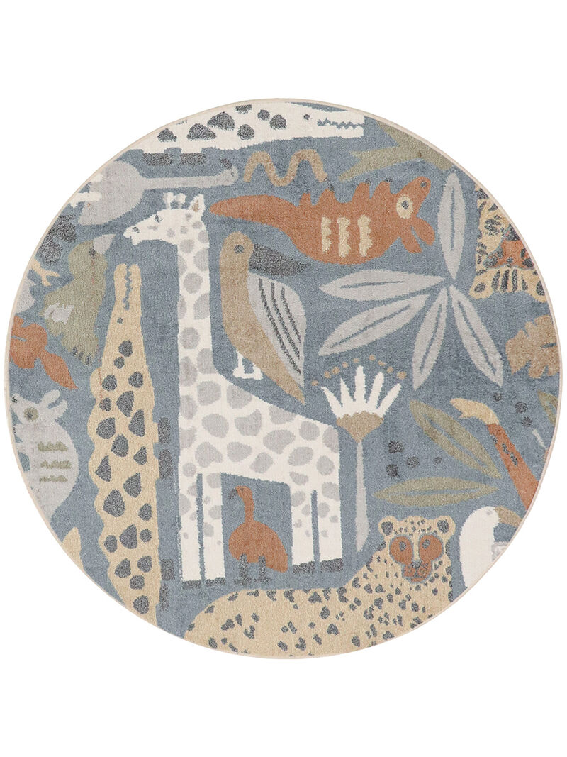 Astra Machine Washable ASW01 Multicolor 7'10" Round Rug