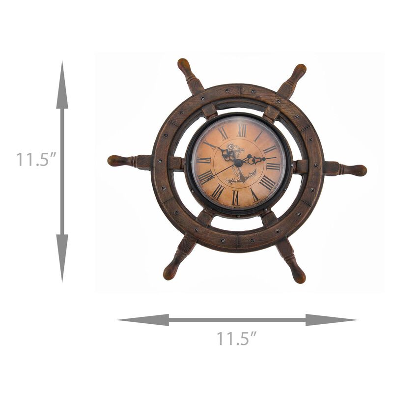 Master Of Destiny Ships Wheel Nautical Wall Clock 115 Inch image number 4