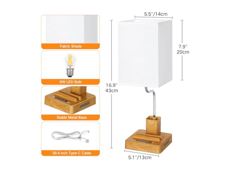 Rechargeable Cordless Touch Control Bedside Lamp For Office Bedside 8000mAh image number 3
