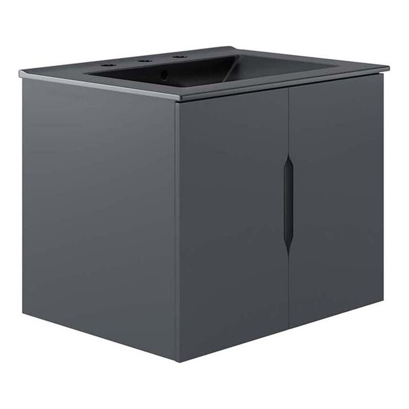 Modway Vitality 24" Bathroom Vanity, 24 Inch, Gray Black image number 0