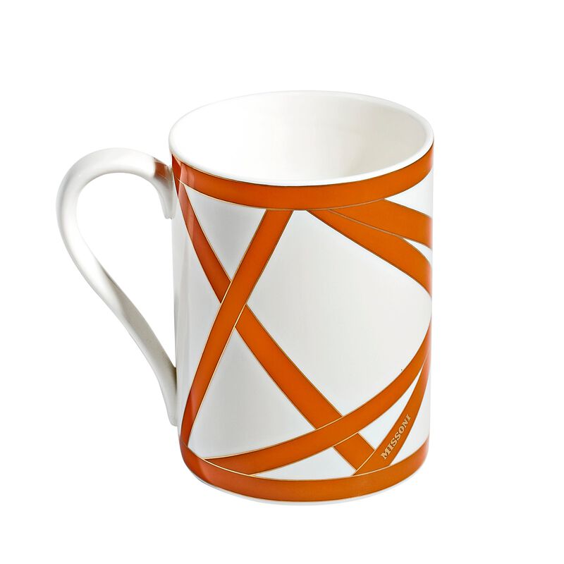 Mug NASTRI MULTICOLOR Orange, diam. 3.35", H 3.86" image number 1