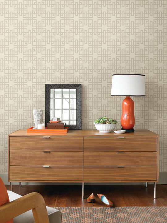 Mana White Trellis Wallpaper (Set of 2)