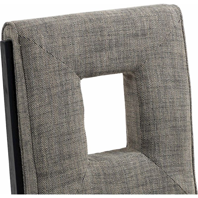 Meridian Furniture Gwendolyn Grey Linen Textured Fabric Dining Side Chair, Set of 2