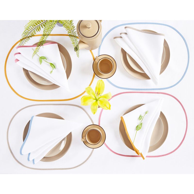 Solino Home Chloe 100% Linen Dinner Napkins &ndash; Set of 4, 20 x 20 in, Machine Washable, Holiday and Everyday Dining