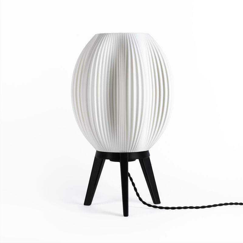 Wavy Modern Contemporary Plant-Based PLA 3D Printed Dimmable LED Table Lamp