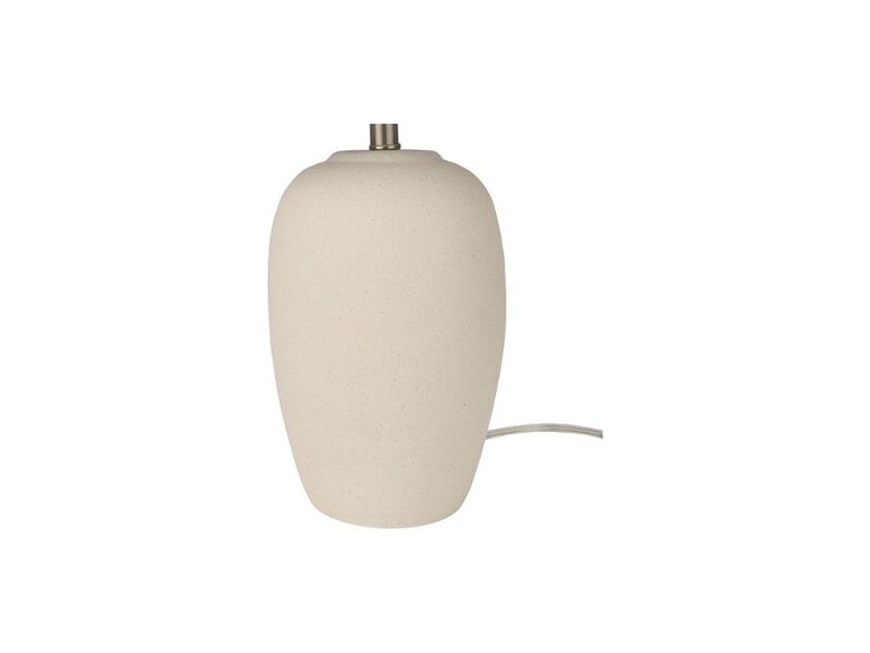 23" White Ceramic Jar Table Lamp &ndash; Off-White Shade for Bedroom & Office