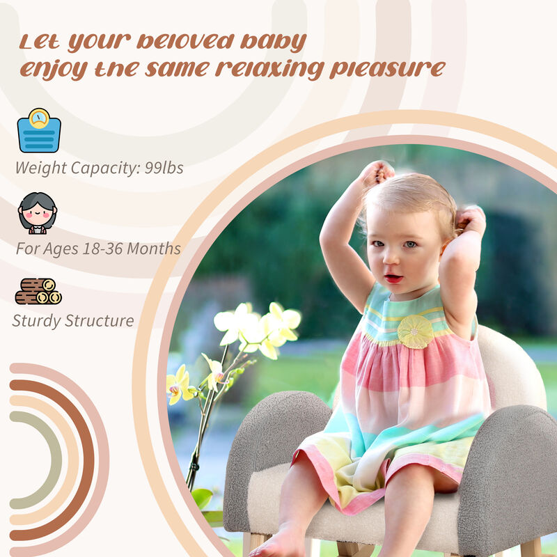 Hivvago Children&rsquo;s Rocking Chair Sofa for Playroom image number 6