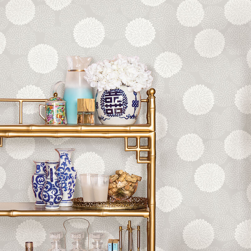 Blithe Taupe Floral Wallpaper image number 1