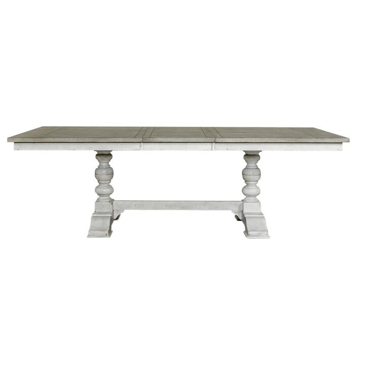 Liberty Furniture Whitney Trestle Table Set in Rubberwood Solids w/ Oak Veneers