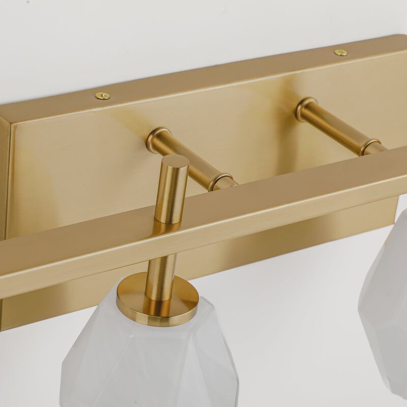 Vanity Light for Bathroom, Multi-Faceted Glass Shade, Electroplated Finish image number 4