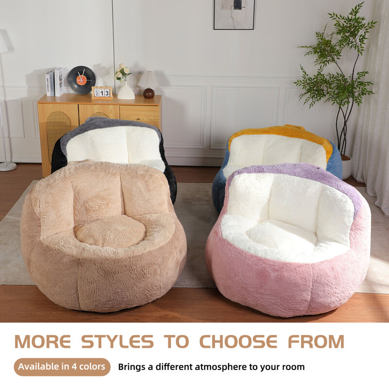 GOODSILO Oversized Bean Bag Chair Lounger Sofa Large Comfy Faux Fur Living Room Furniture image number 7