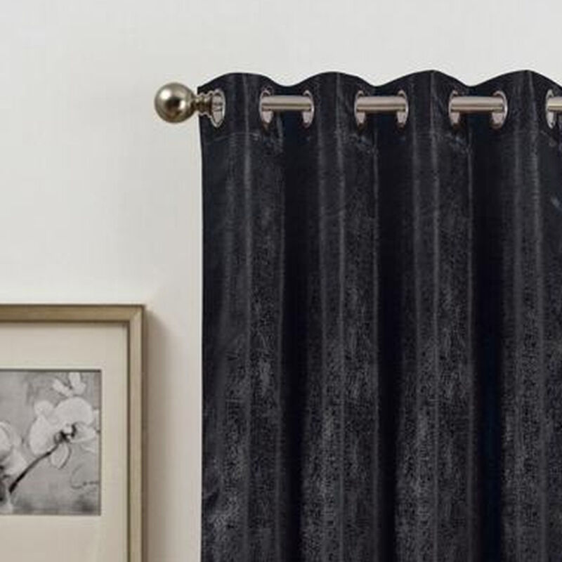 Olivia Gray Roxy Two Tone Jacquard Grommet Single Panel - 54x90", Black