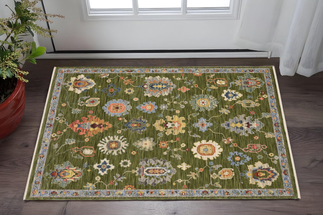 HomeRoots Oriental Area Rug With Fringe